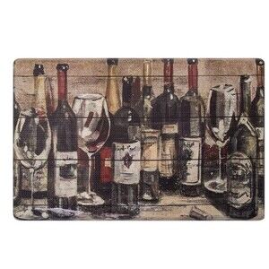17.5”x30”x1.5” Anti-Fatigue Designer Kitchen Mat Wine-Themed Non Slip NEW (B6)